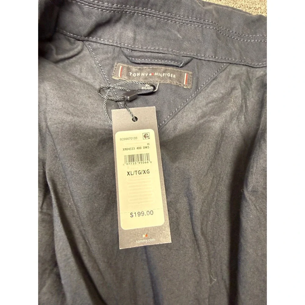 Tommy Hilfiger Mens Navy Blue Cotton Field Jacket XL XM04553 400 DWS NEW